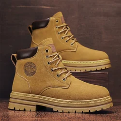 2024 Winter Ankle Boots Men's Boots Outdoor Black Work Yellow Boots Classic Designer High Top Men Casual Shoes Botas Para Hombre