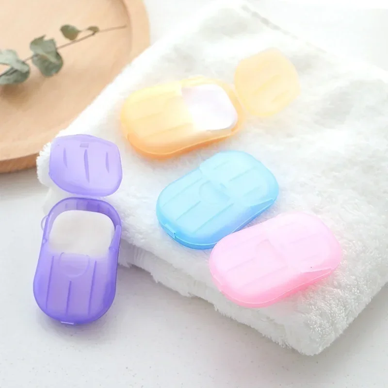 Portable Travel Paper Soap 20Pcs Per Box Disposable Mini Scented Foaming Soap Tablets Camp Hand Washing Bathroom Supplies Random