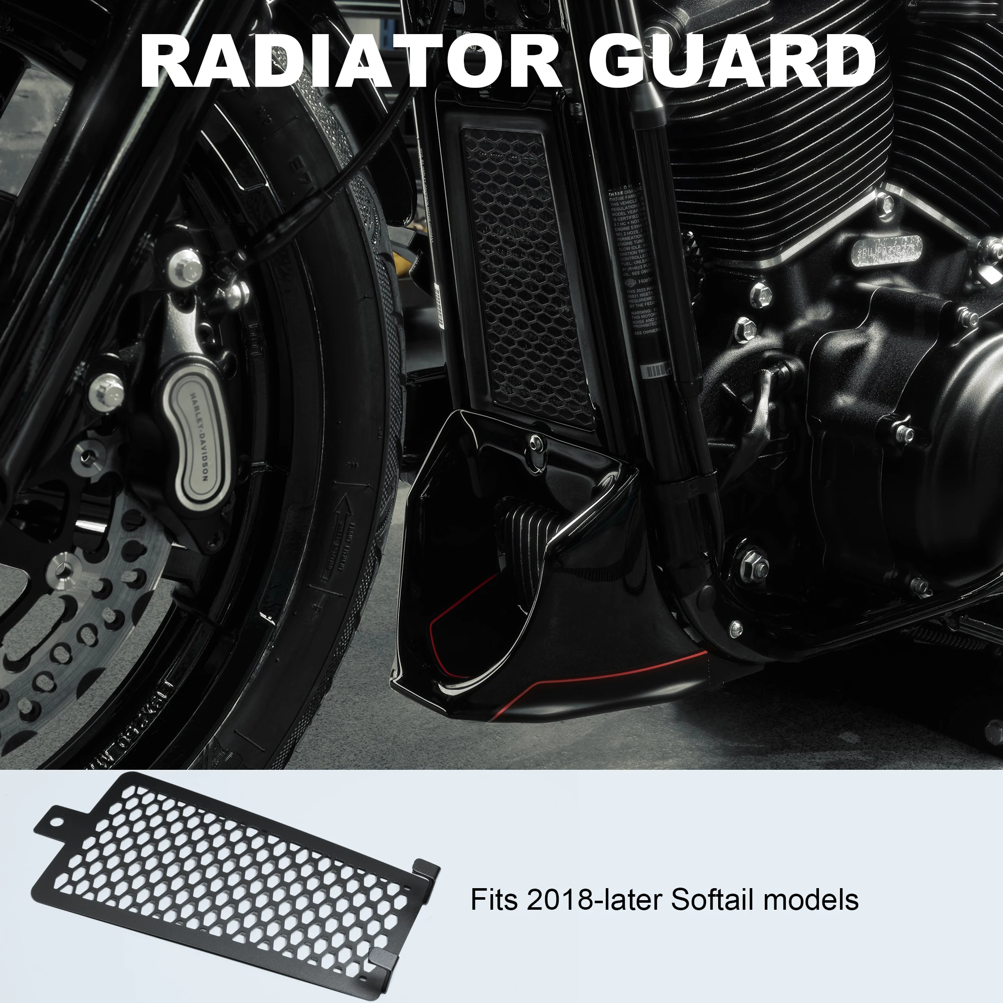 دراجة نارية مشعاع ألومنيوم الحرس مصبغة غطاء مبرد الزيت ل هارلي سوفتيل 2018-Up منخفضة رايدر فات بوب فات بوي شارع بوب سليم