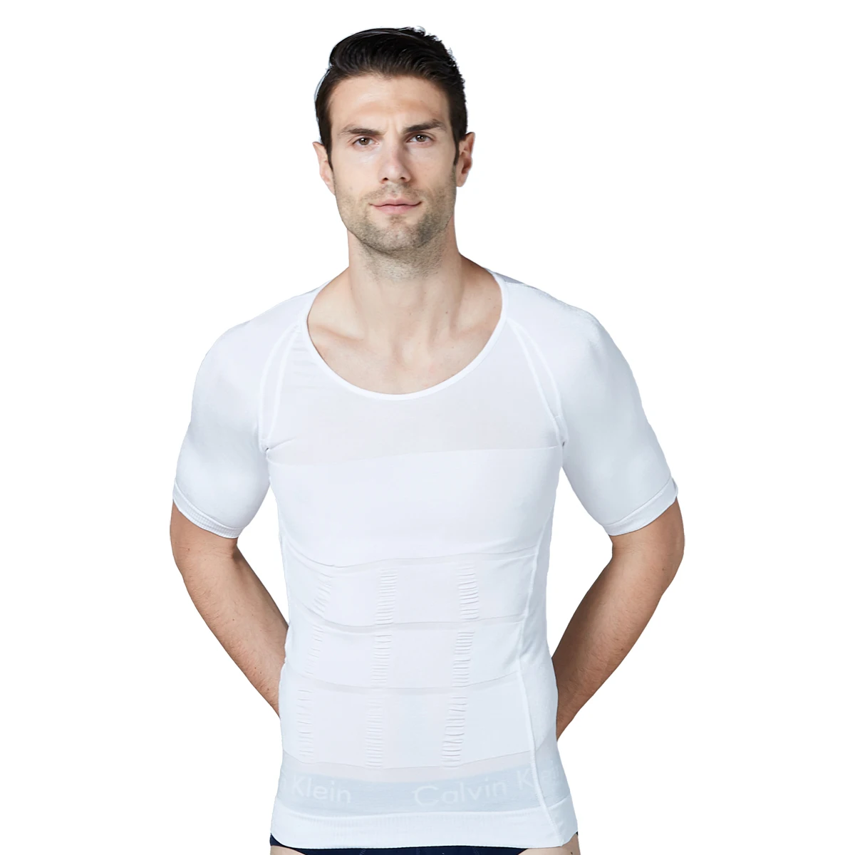 Men's Slimming Body Shape Compression Vest Breathable Short Sleeve T-Shirt for Running