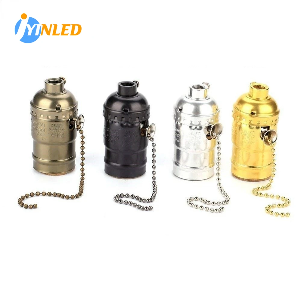 

Vintage Lamp Socket e27 Base e26 Bulb Holder Industrial Pendant Fitting Cap 110/220V DIY Retro LampHolder for Indoor Lighting