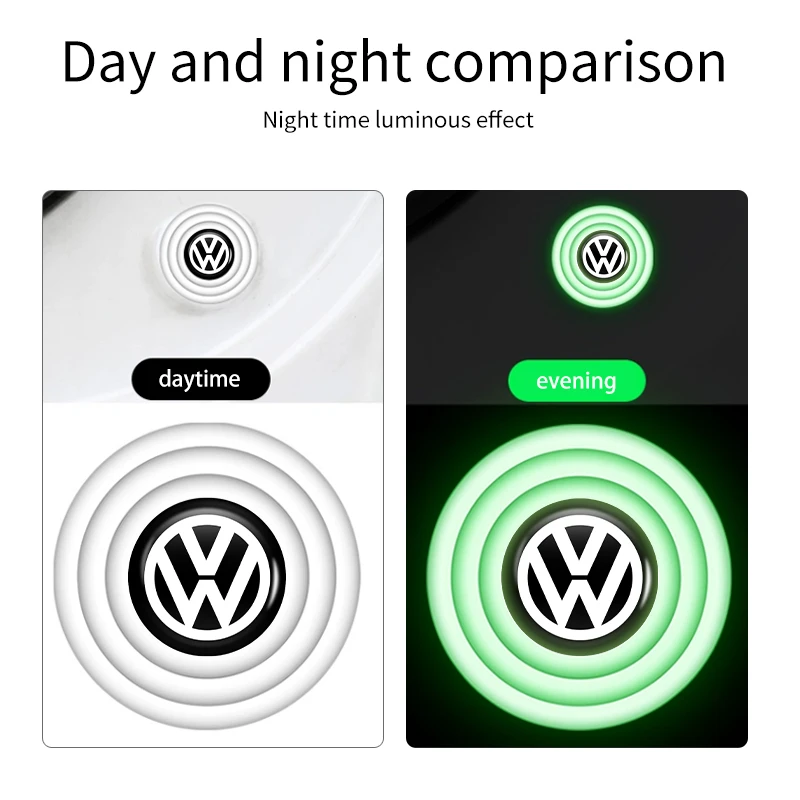 Car Door Shock Absorber Mats Silicone Luminous Soundproof Stickers Buffer For Volkswagen VW Golf 4 6 GTI Tiguan Passat B5 B6 B7