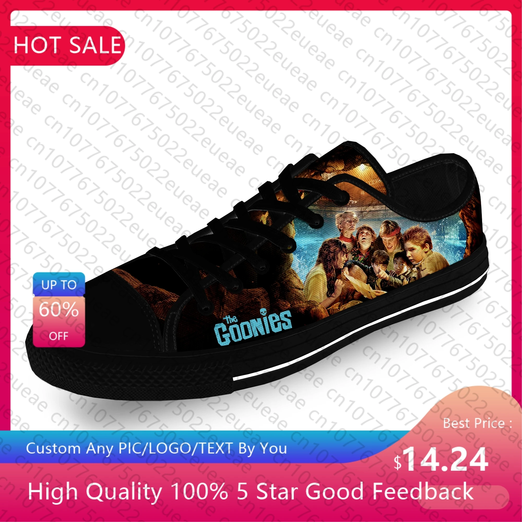 Movie Goonies Never Say Die Cool Casual Cloth Fashion 3D Print Low Top Canvas Shoes Men Women Lightweight Breathable Sneakers