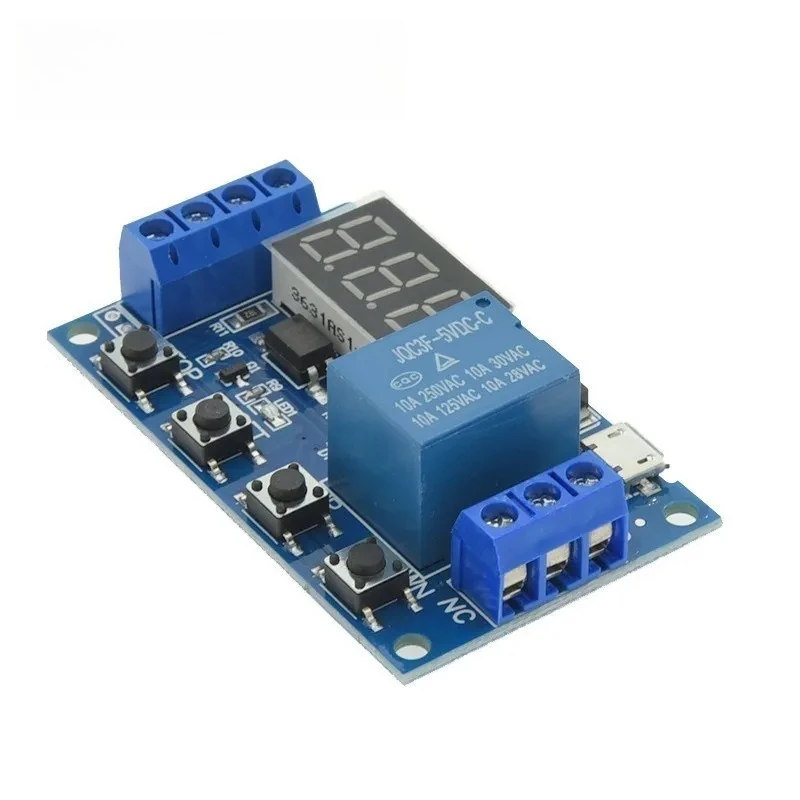 2/5/10PCS 1 Channel 5V Relay  Relay Module OFF/ON Switch Trigger Time Delay Circuit Timer Cycle 999 Minutes Adjustable XY-J02