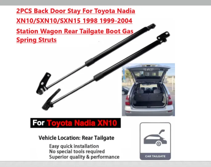 

2PCS Back Door Stay For Toyota Nadia XN10/SXN10/SXN15 1998-2004 Station Wagon Rear Tailgate Boot Gas Spring Struts Lift Support
