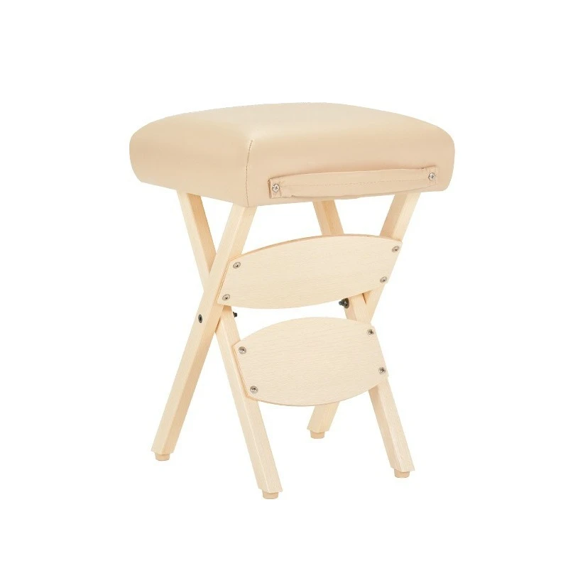 

Wooden Portable Folding Chair Technician Stool Solid Wood Beauty Folding Master Chair Worker Chair Maza