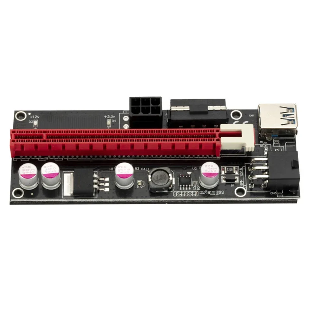 VER009S PCI-E Riser Card PCI Express x16 Cabo Riser For Video Card USB 3.0 Cable SATA to 6pin Power For Mining Miner