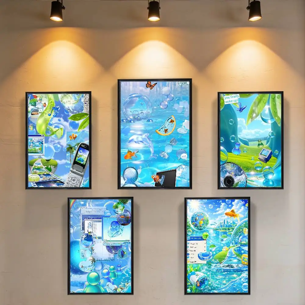 

Art cool F-Frutiger Aero Poster Prints Wall Art Painting Picture Gift Living Room Bar Restaurant Dec Sticker Large