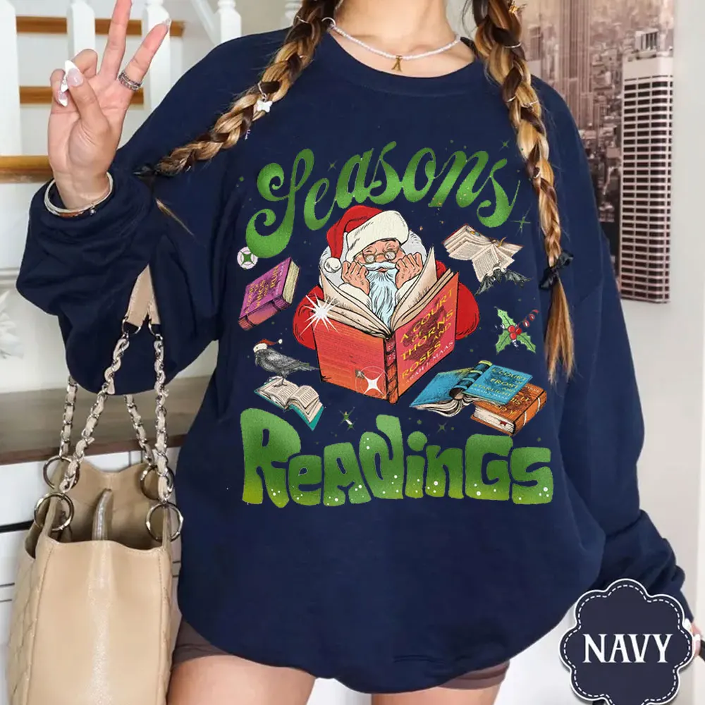 Sudadera navideña para mujer, suéter Retro de Papá Noel, Tops divertidos para fiesta navideña, ropa gráfica estética Y2k