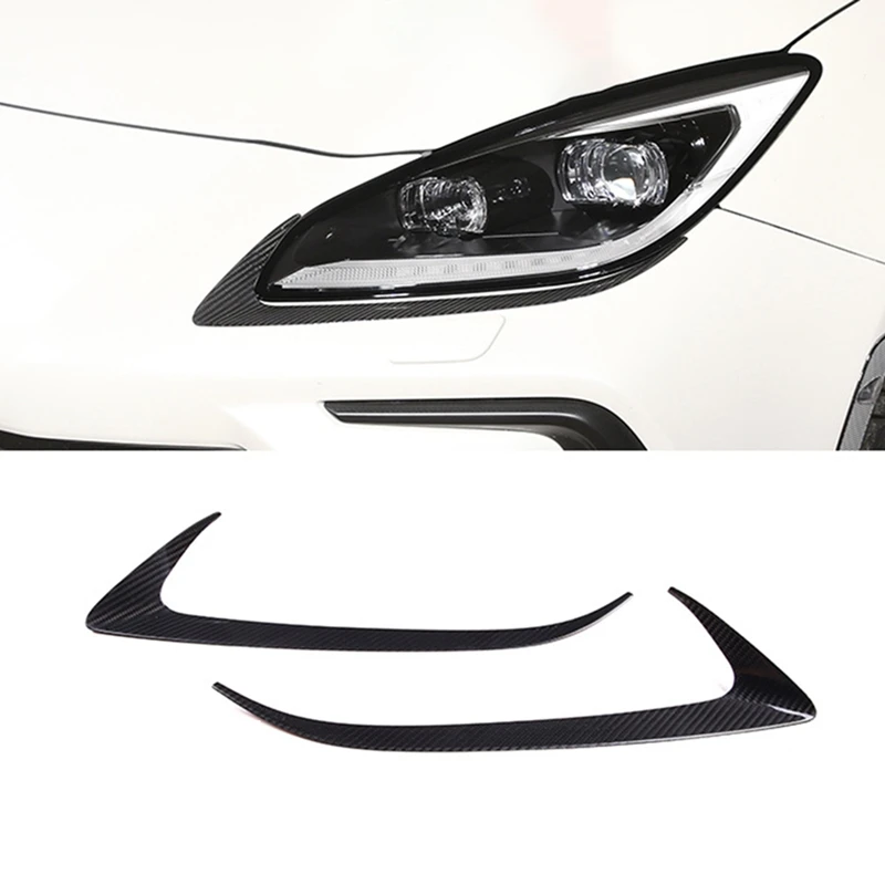 Mega Sale Car Headlight Eyebrows Trim Cover Headlamp Eyelids Frame Real Carbon Fiber for Subaru BRZ 2022-2025 Glossy Black