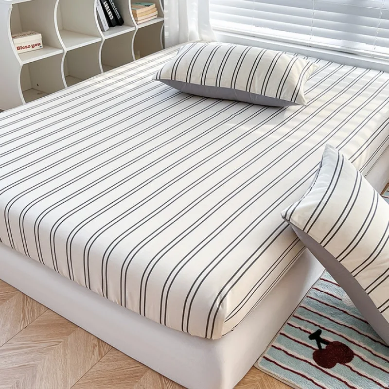 New machine washable fitted sheet non-slip all-inclusive mattress protective cover student fitted sheet three-piece set