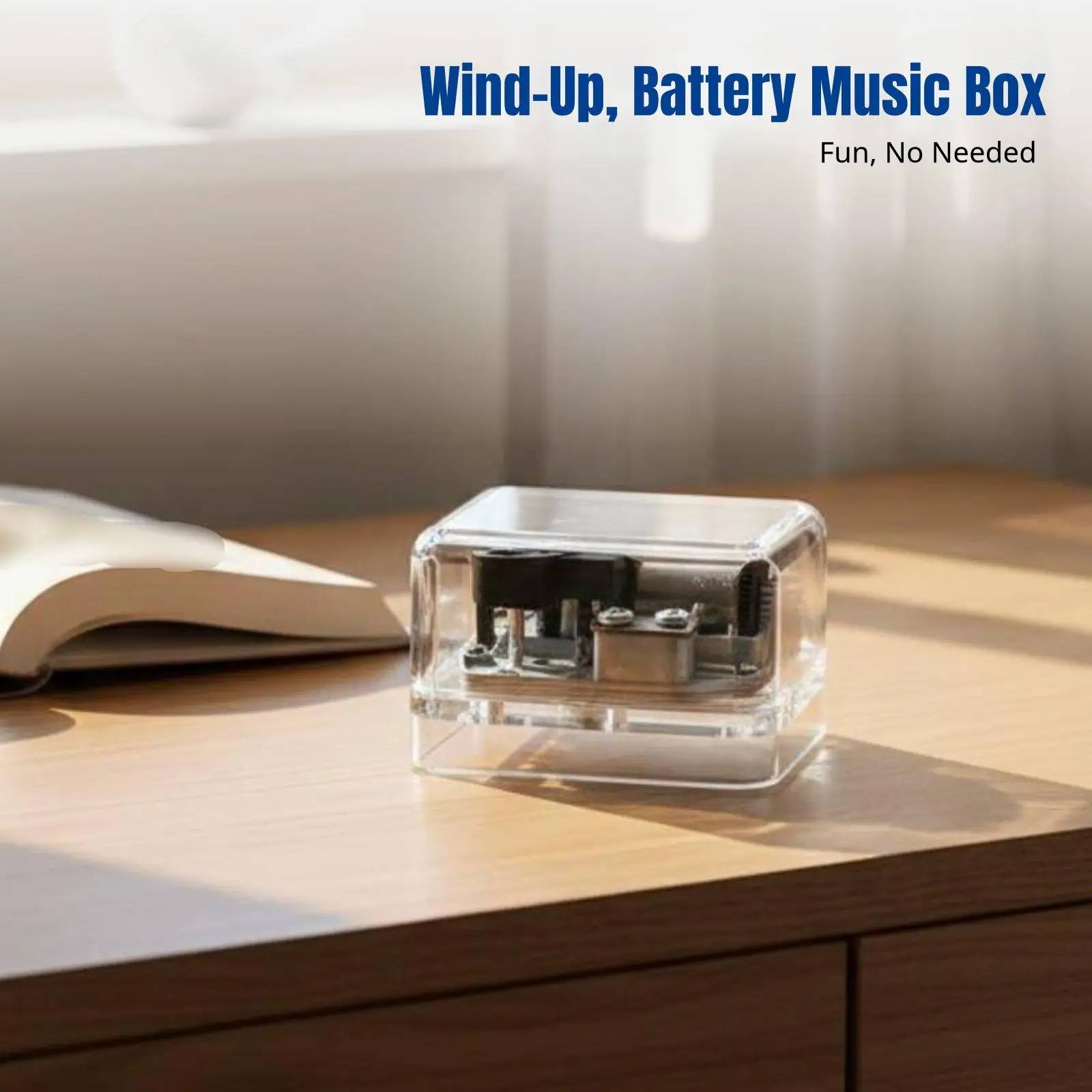 Small Mechanical Music Box Plays Flower Dance for Acrylic Box Decoration Shelf Accent