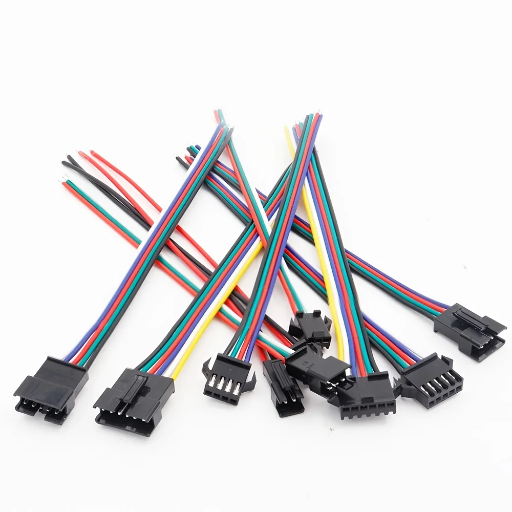5 Pairs 2/3/4/5/6pin Led Connector Male/female JST SM 2 3 4 5 Pin Plug Connector Wire Cable for Led Strip Light Lamp Driver CCTV