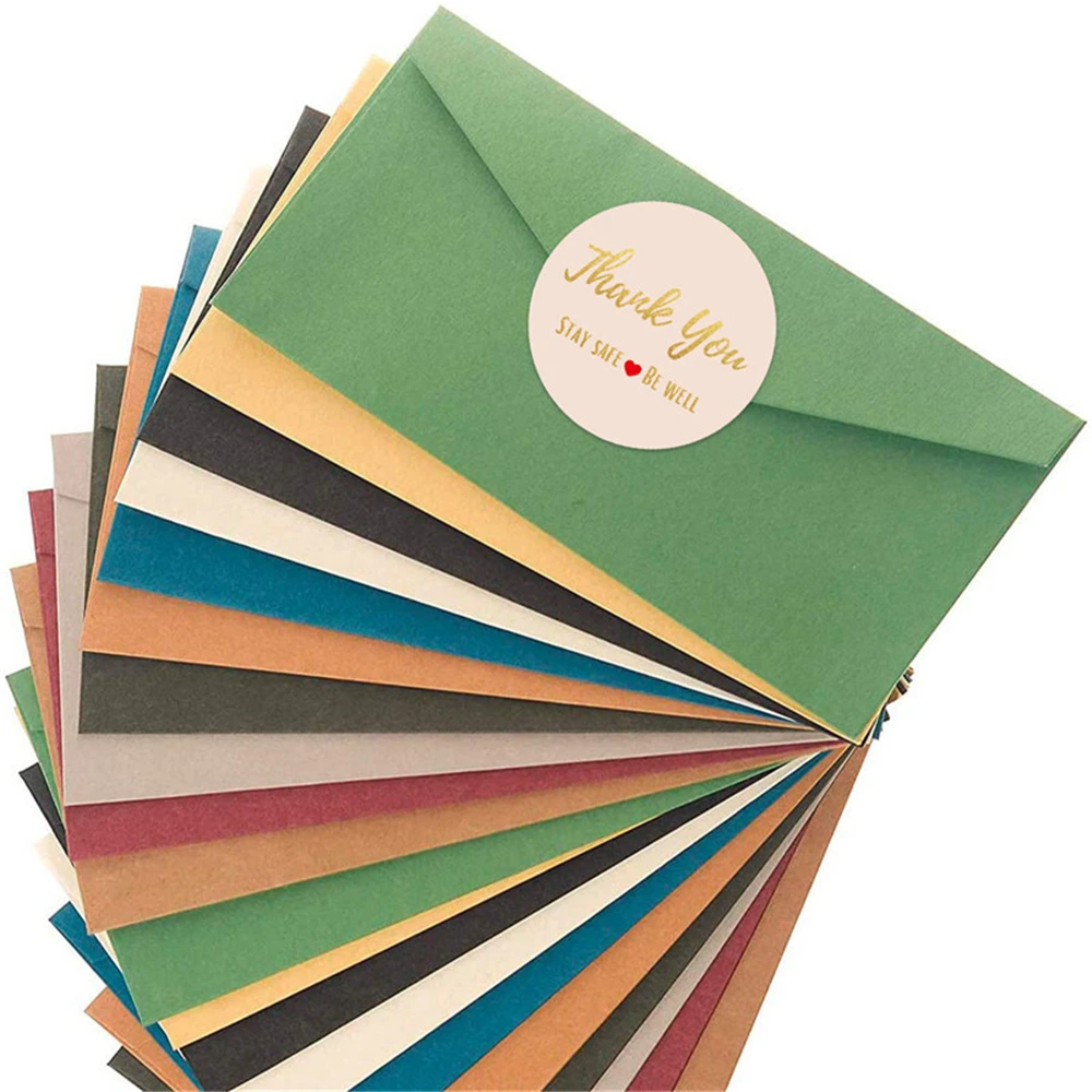 500 Pcs Thank You Stickers 1.5 Inch Color with Heart Cute Round Stickers Envelope Seal Scrapbook Label Stationery Label Stickers