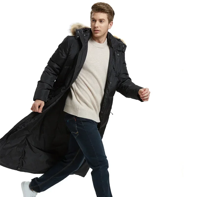 Men\'s Winter Jackets 2023 90% White Duck Long Down Jacket Men Clothing Fashion Thickened Puffer Coats Warm Mink Fur Collar