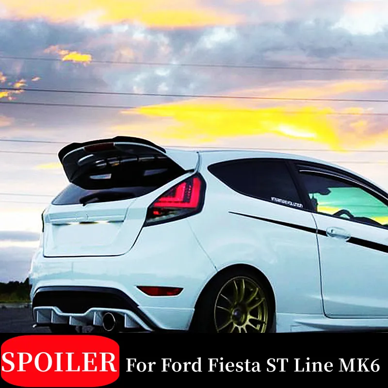 

For 2008-2017 Ford Fiesta ST Line MK6 MK6.5 Hatchback Rear Roof Trunk Ducktail Lip Spoiler Wings Car Styling Accessories Parts