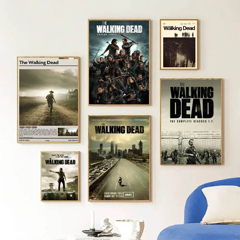 Classic TV The Walking Dead Poster Self-adhesive Art Room Entrance Restaurant Wall Decor Art Painting