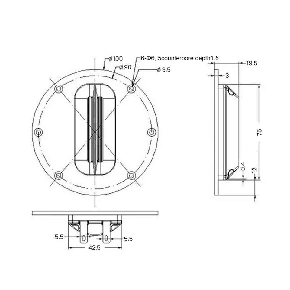 2 個 8ohm HiFi リボンツイータースーパースピーカー AVT ドライバー