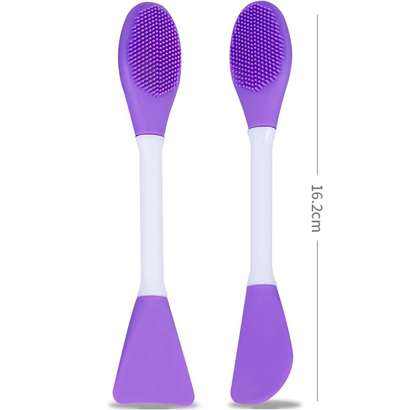 8/4/2pcs Set di pennelli per il viso Applicatore per maschera facciale in silicone Spatola per lozione a doppia testa Comedone Viso Labbro Esfoliante Strumenti per la cura della pelle