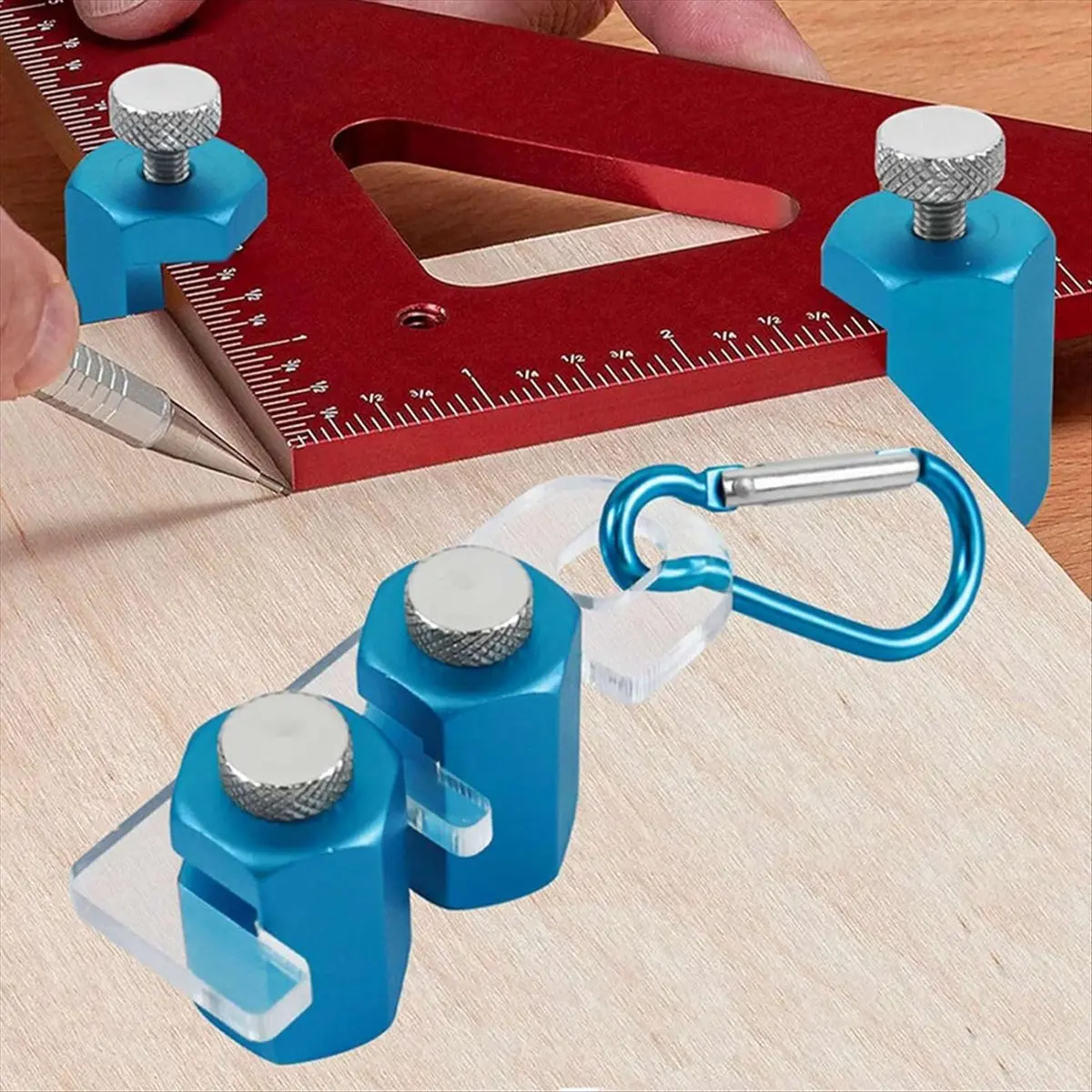 828 Mega Sale Stair Gauge, Aluminium Alloy Anodised Surfaces Hex Knob Design Framing Square Stair Gauge