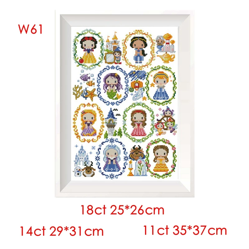 

Cross-stitch set: Brook's Fairy Tale Princess 28ct, 18ct, 14ct, 11ct Embroidery fabric hand-embroidery material package