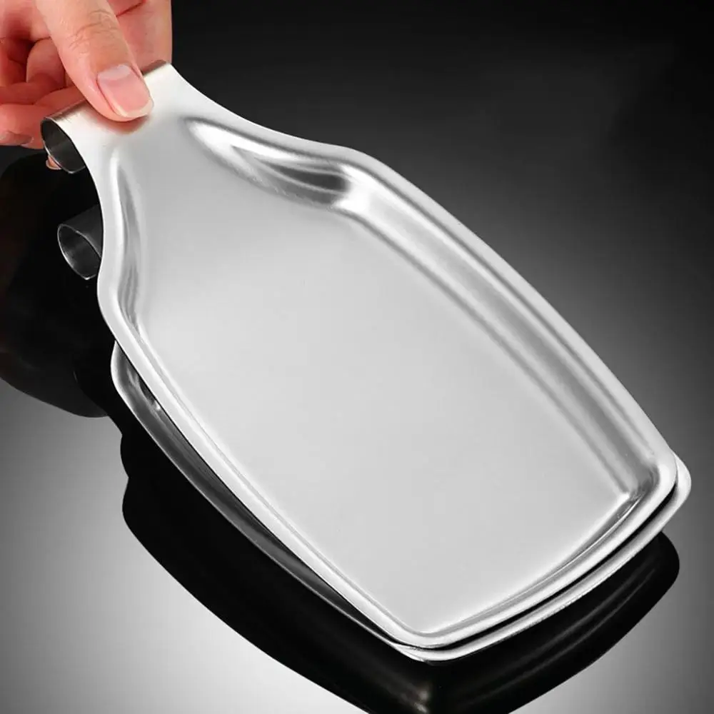 Smooth Edge Kitchen Accessories Stainless Steel Rectangle Thicken Tableware Mat Utensils Rest Spoon Holder Ladle Stand