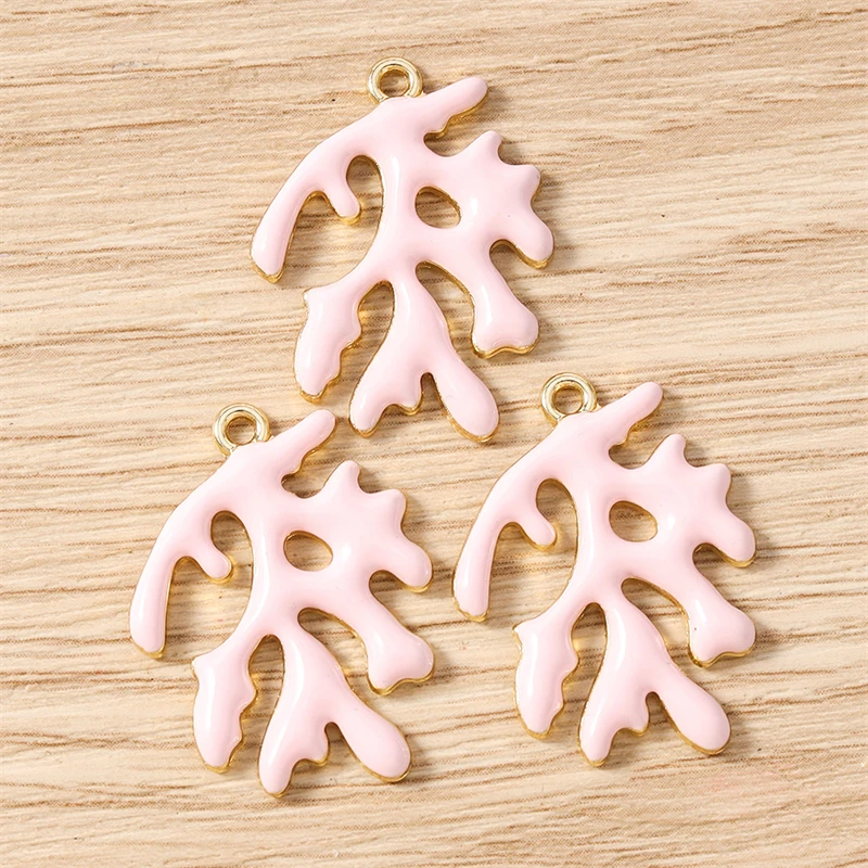 10 Stück 20 x 27 mm niedliche Emaille-Meereslebewesen-Korallen-Charms-Anhänger für die Herstellung von Halsketten, Ohrringen, Armbändern, DIY-Handwerk, Schmuckzubehör – Detail 9