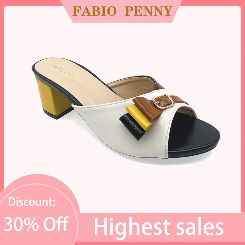 FABIO PENNY summer Italian-style evening dress party with mid-heeled slippers