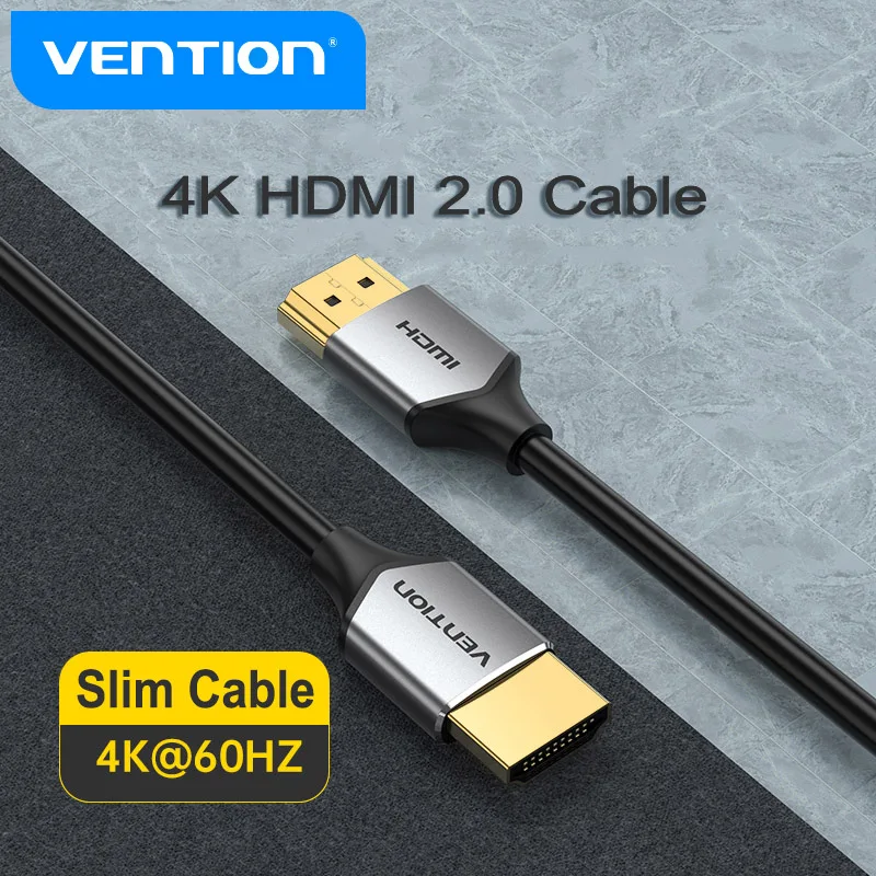 Kabel HDMI Vention 4K 2.0 Slim HDMI z męskiego na męskie przewód do PS4 Apple TV przejściówka Box 60Hz kabel audio-wideo cienkie HDMI