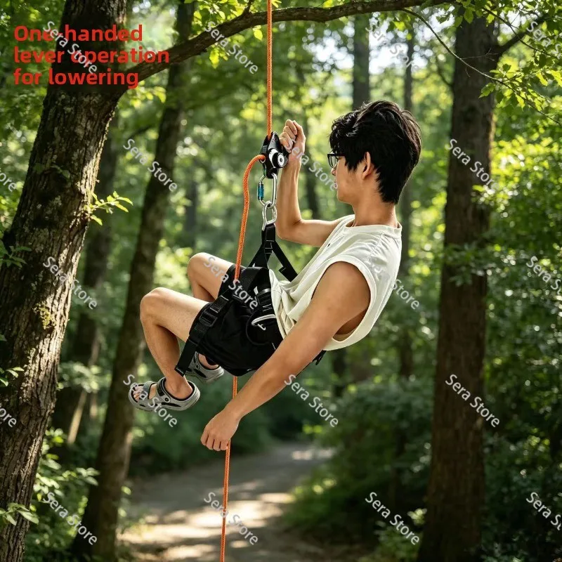 Anti-panic descent protector Mountaineering rock climbing descender Outdoor safety quick descent Aerial work Manual control