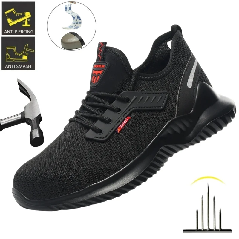 

Work Sneakers Steel Toe Shoes Men Safety Shoes Puncture-Proof Work Shoes Boots Fashion Indestructible Footwear Security Shoe