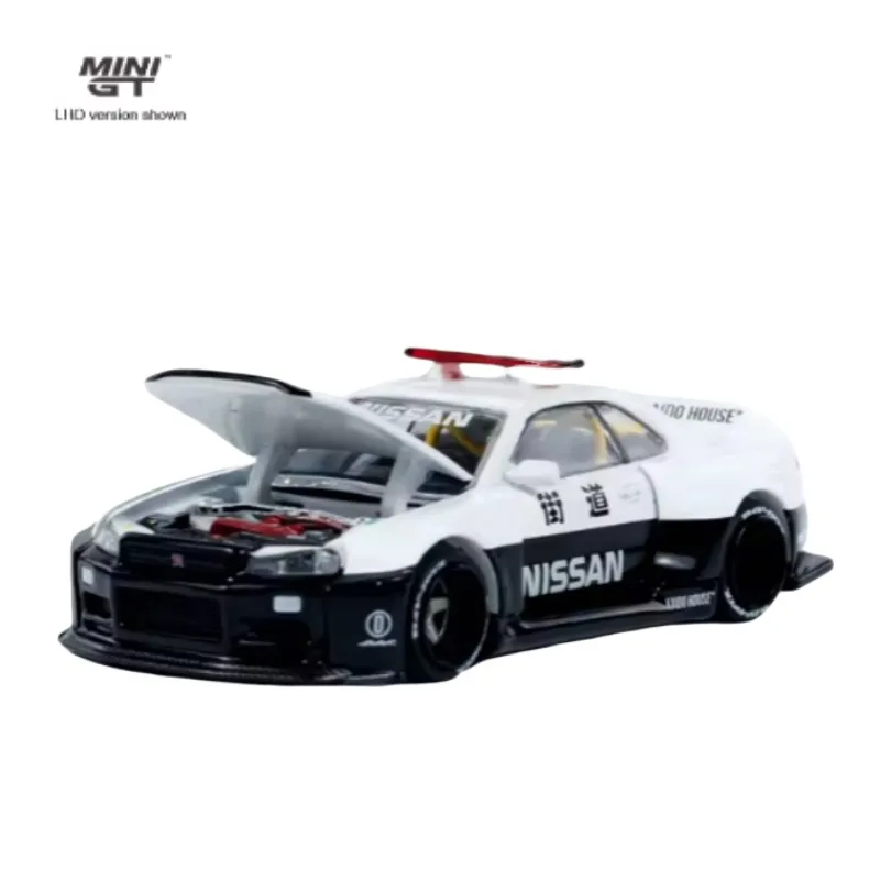 

1:64 GTR R34 police car diecast alloy simulation model, children's collection of decorative toys, holiday gifts for children.