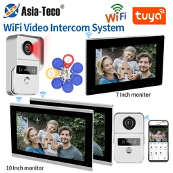 1080P 7 Inch Tuya WiFi Video Intercom Smart Home APP Wireless Video Door Phone RFID Access Control System for Villa Apartment