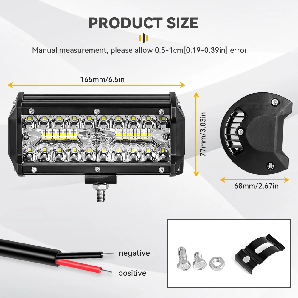 12V 24V Headlight Truck Farm Tractor Boat SUV ATV Light Bar/work Light Car LED Light Bar Offroad 4x4 Spotlights Fog Lamp