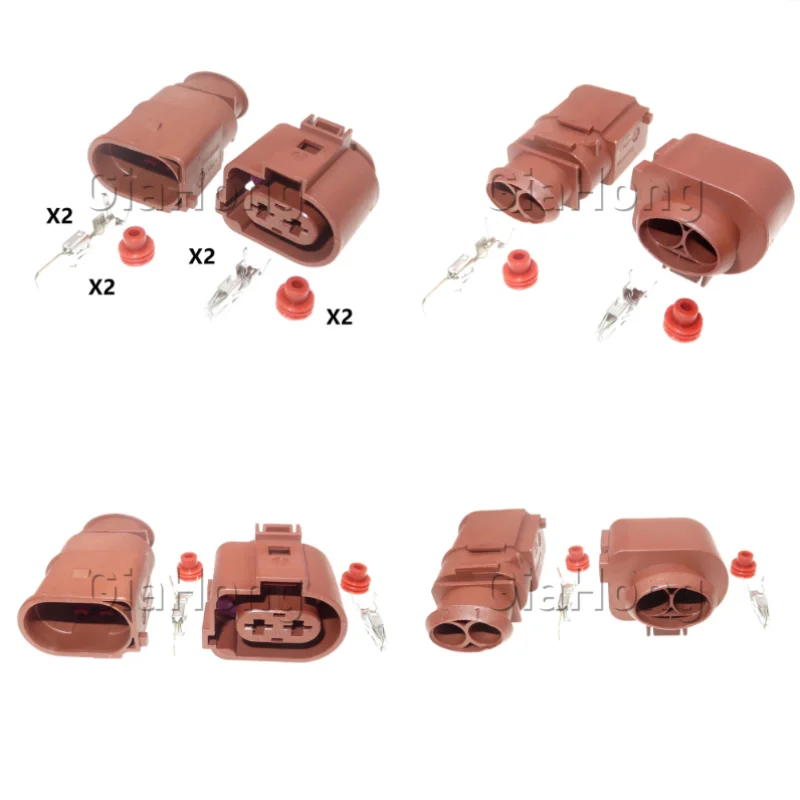 1 Set 2 Way AC Assembly Parts 3B0973852A 3B0973752A Automotive Electronic Fan Electric Wire Socket For Audi Car Sealed Connector