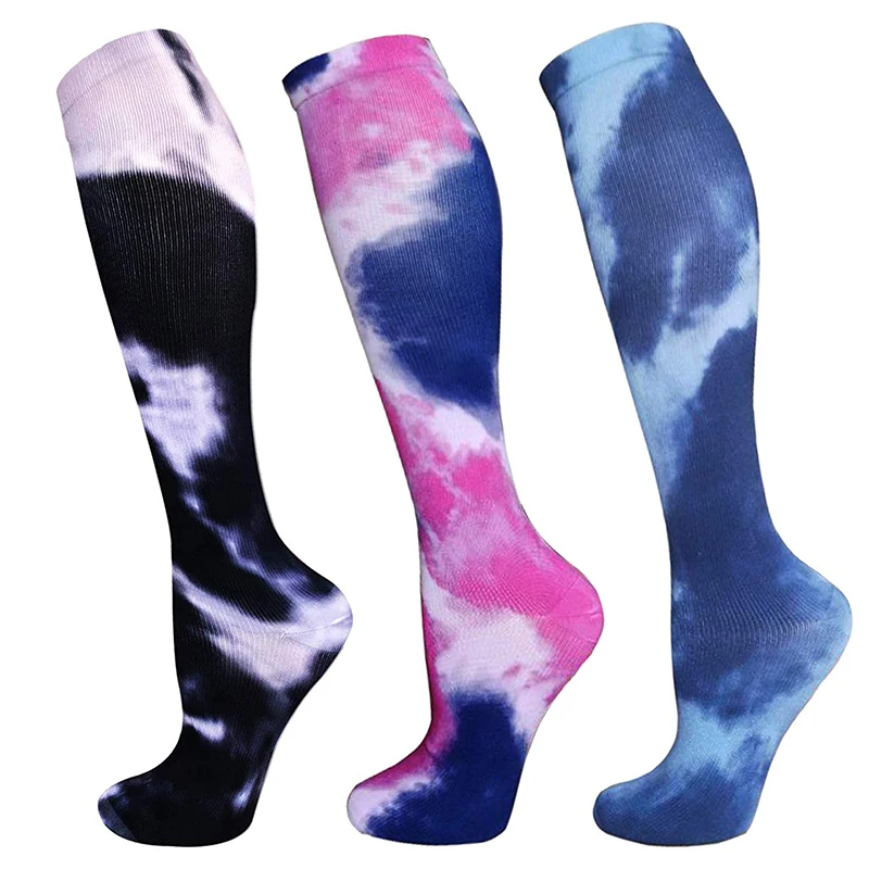 

Compression Stockings Anti Friction Breathable Sports Socks Men Women Tie Dye Series Outdoor Running Basketball Bicycle New