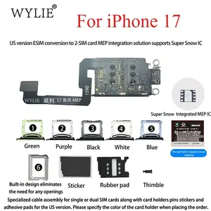 Bilashmart WYLIE Converter iPhone 17 US Version ESIM To 2 SIMS Card MEP Integrated Solution Supports Heicard IC