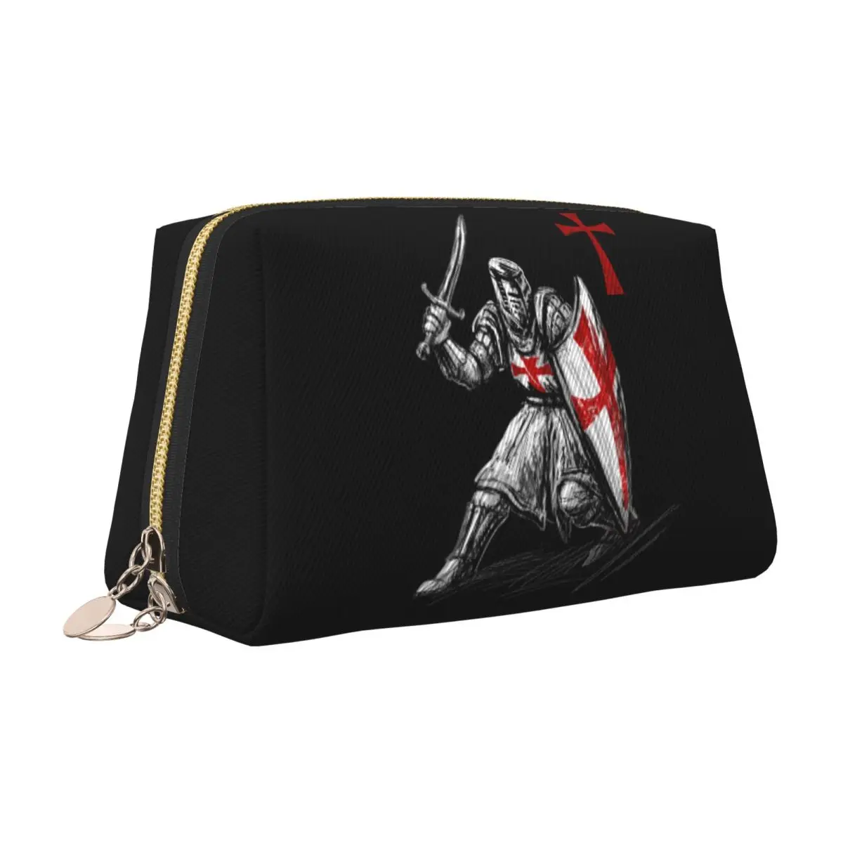 Kawaii Knight Templar Crusades Knights Christian Warrior Travel Toiletry Bag Women Makeup Cosmetic Bag Beauty Storage Dopp Kit