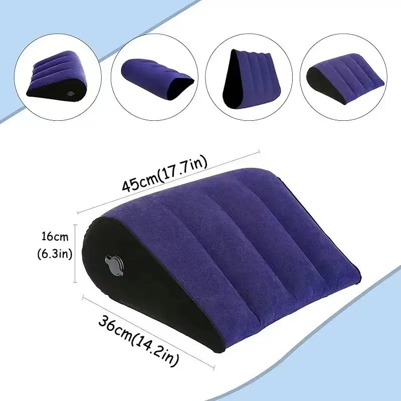 Inflatable Travel Pillow Multifunctional Body Pillow Lumbar Yoga Pillow Travel Positions Support Air Cushion Triangular Pillow