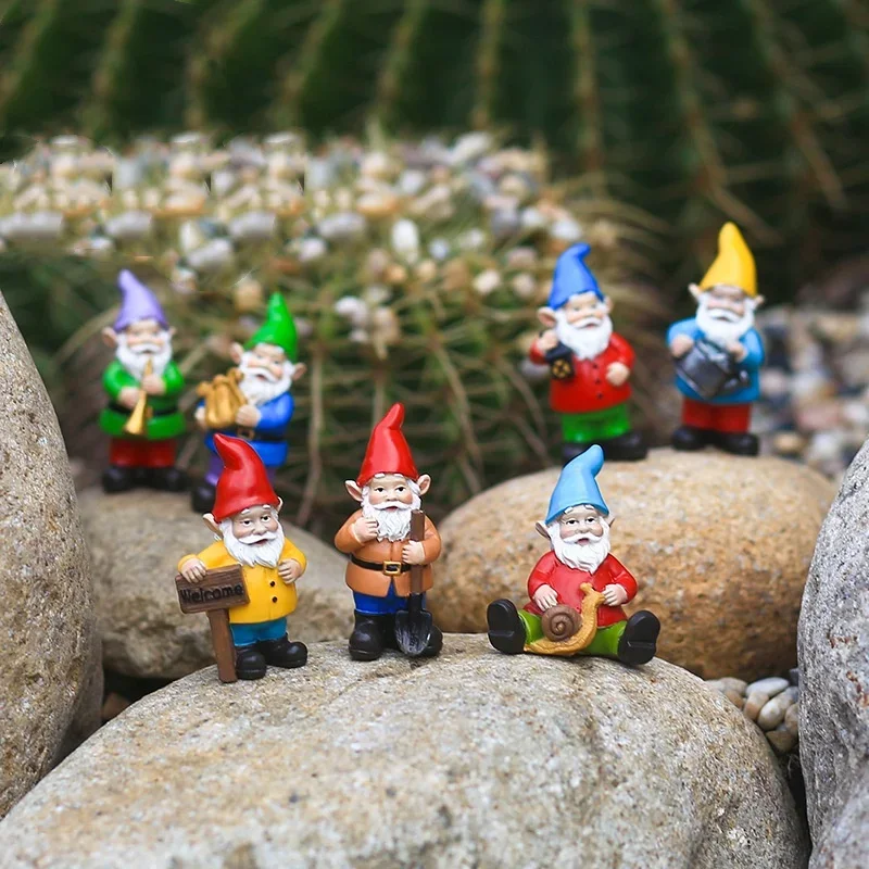 

7PCS Garden Gnome Miniatures-Mini Gnomes Garden kit/Seven Dwarfs Statue for Fairy Garden/Flower Pot/Home Decoration