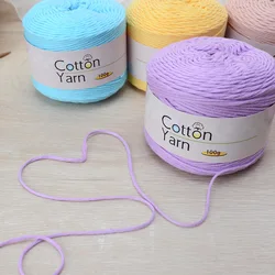 21Colors 100g 100% Cotton Crochet Yarn 16Plys High Quality Soft Hand Knitting Threads For Sweater Scarf DIY Craft for Sale