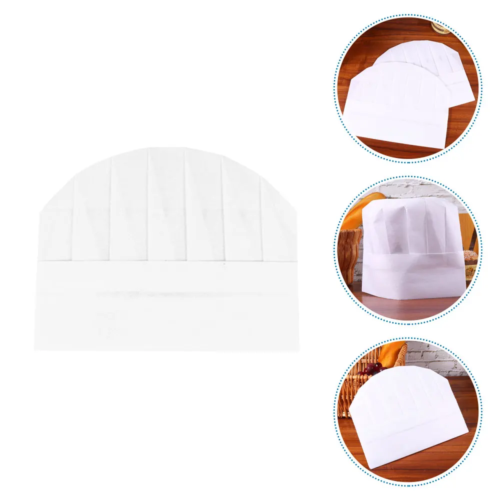 Gorros de Chef de papel para niños, gorro de cocina desechable de estilo Simple, uniforme ligero y cómodo para cocina, 12 Uds.