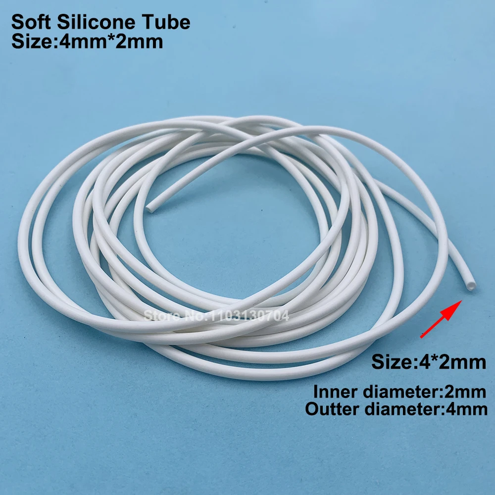 5Meter Rubber Soft Ink Pump Tube Silicone Ink Hose Pipe Tubing 4mm*2mm For Roland Mutoh Mimaki Xuli Capping Assembly ASSY Hose