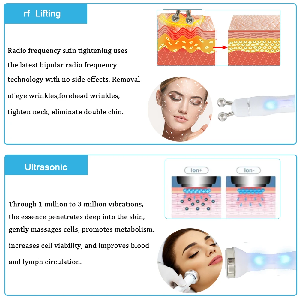 Wasserstoff Sauerstoff Gesichtsmaschine Tiefenreinigung RF Lifting Straffung Mitesser Entfernung Hautpflege Wasser Dermabrasion Schönheitsgerät – Detail 3
