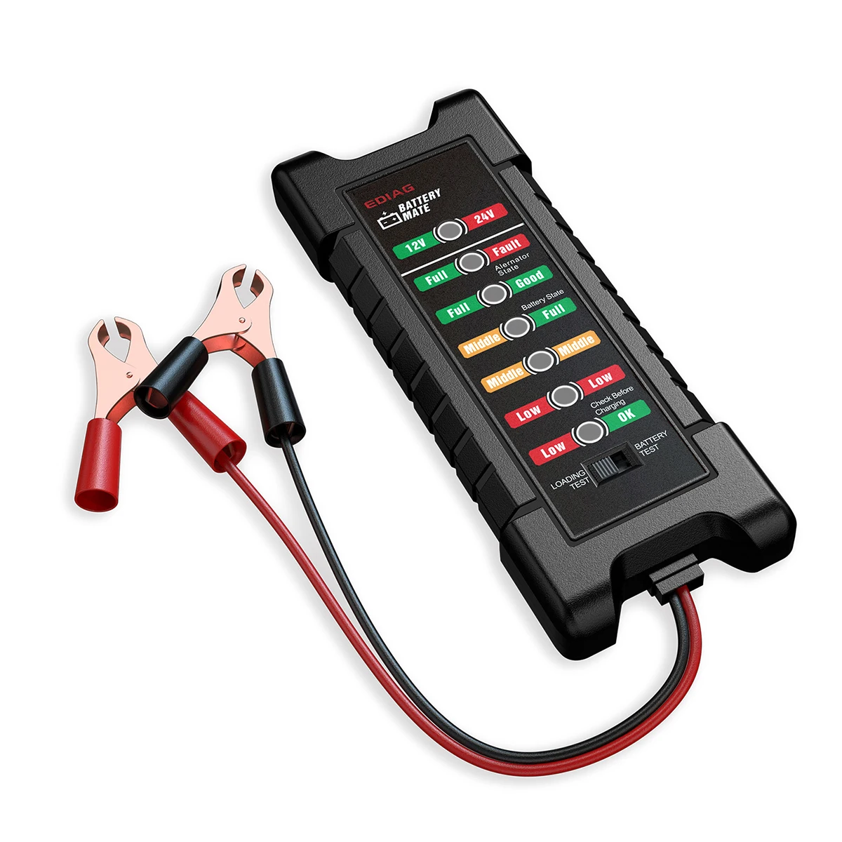 Alat Uji Baterai Mobil 12V 24V Smart 11 Lampu LED, Uji Beban, Proteksi Reverse, Pemeriksa Alternator Mobil Motor, Alat Pengukur Tegangan Baterai