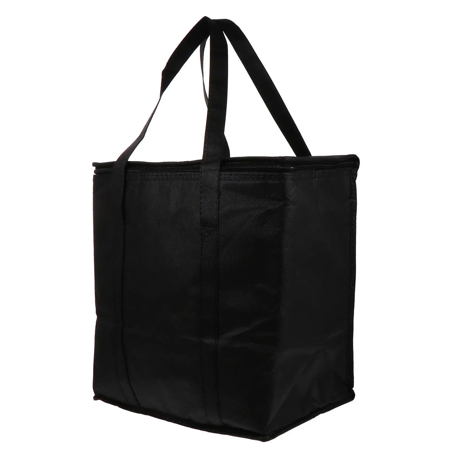 1 قطعة حقيبة حرارية سوداء نسيج ناعم ملمس مريح Handfeel متعدد الأغراض معزول برودة نزهة الغداء حمل سهلة التنظيف