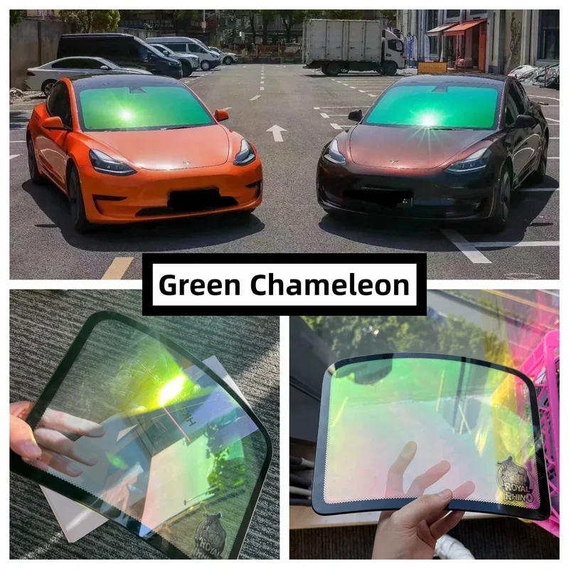 

50/76/100cmx1/1.52/2/3cm Green Discolored glass film Chameleon Car Tinting Decorative Window Adhesive Solar Film