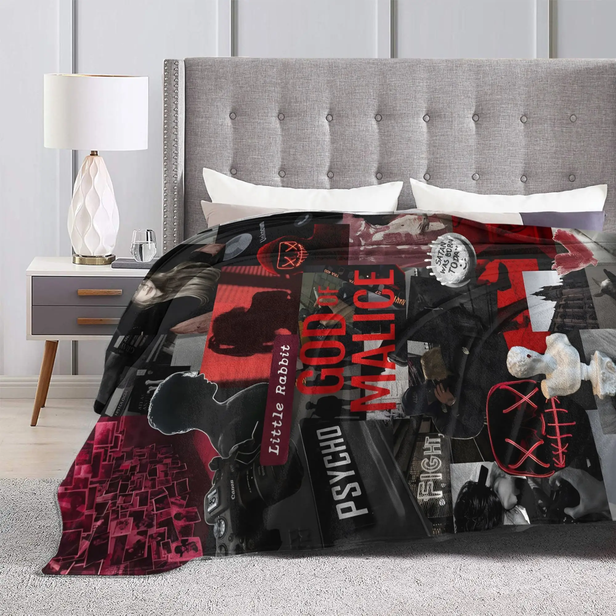 Customize 1pc Rina Kent God of Malice Themed Blanket - Soft Warm Flannel Bedspread with God of Malice Character Design, All-Seas