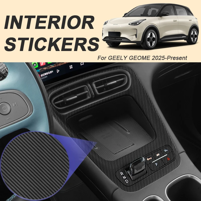 

Car Carbon Interior Sticker For GEELY GEOME 2025-Present LHD Auto Lifting Window Panel Decal Gear Inner Door Protective Film