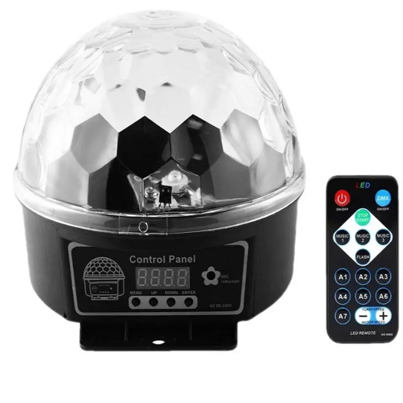 9 Colors 27W Crystal 512 Magic Ball Led Stage Lamp Disco Laser Light Party Lights Sound Control Christmas Projector